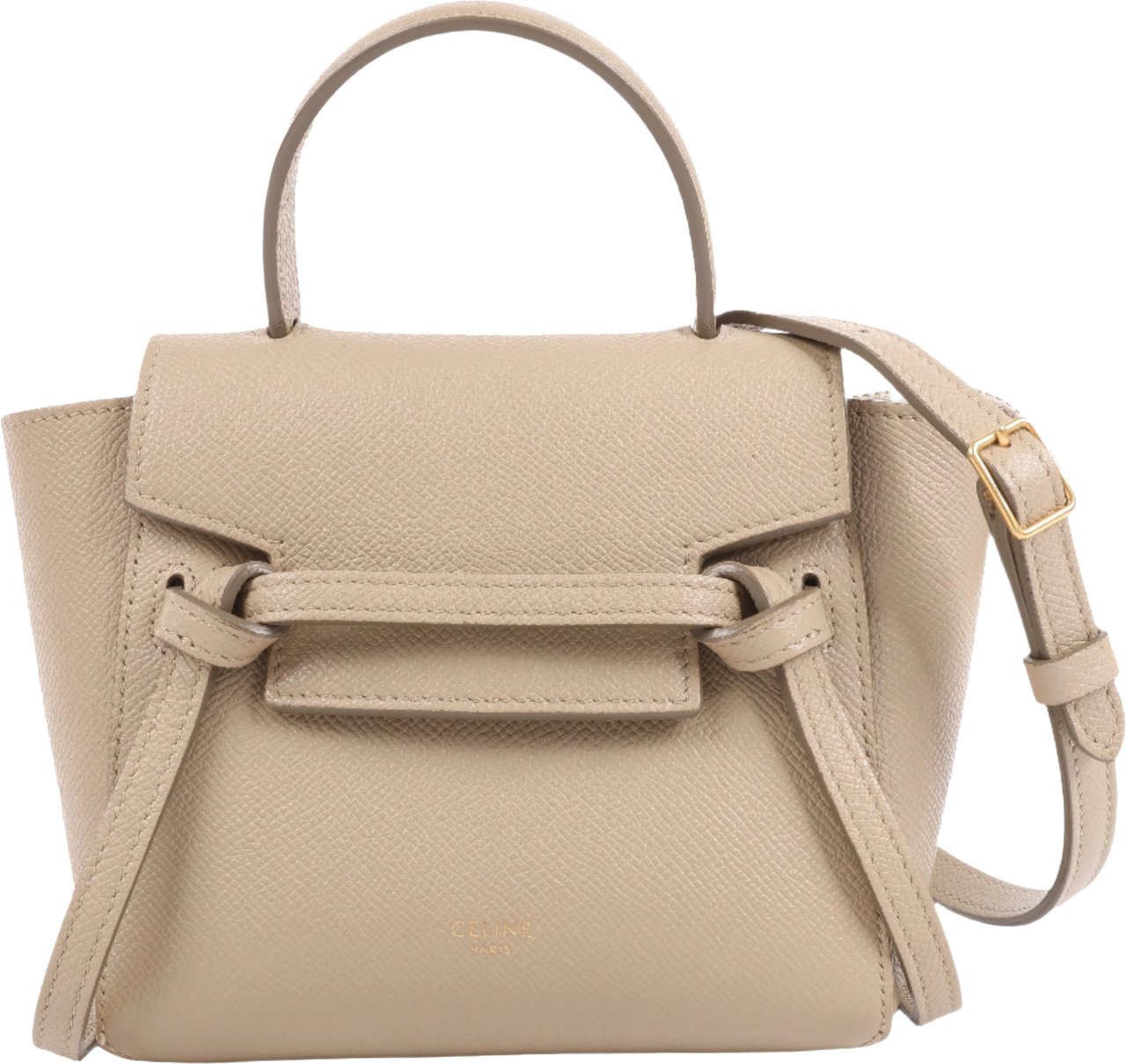 Celine Belt Bag Pico Leather 2way Handbag in Beige Beige