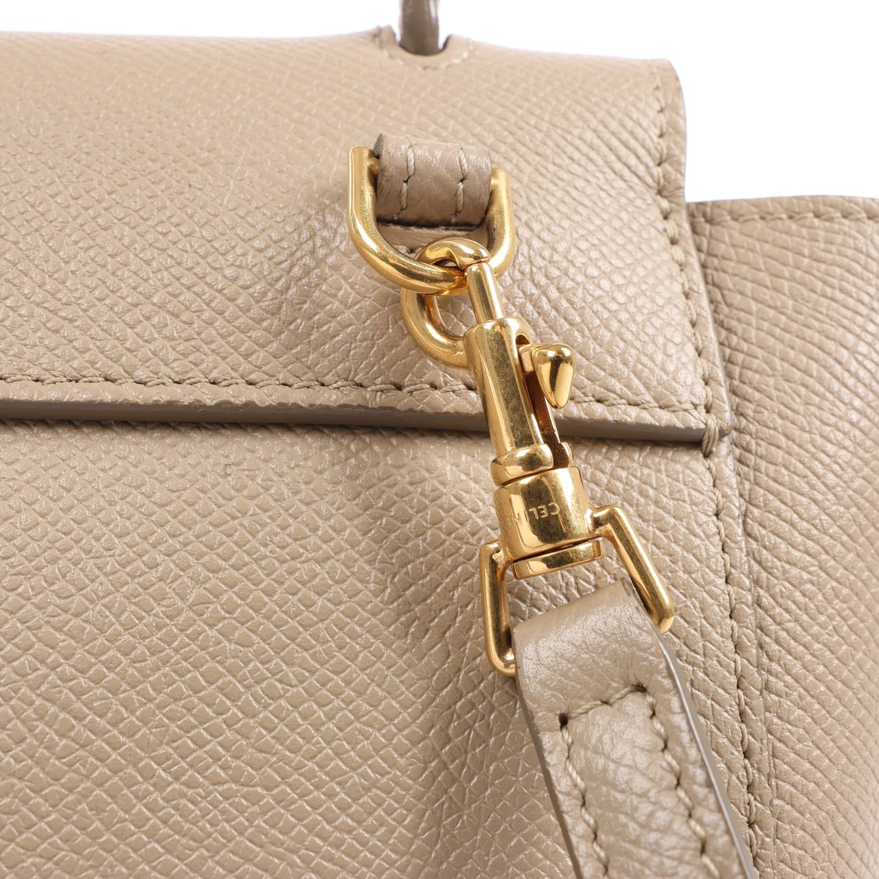 Celine Belt Bag Pico Leather 2way Handbag in Beige Beige