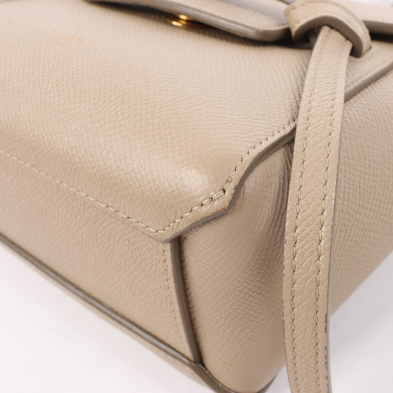 Celine Belt Bag Pico Leather 2way Handbag in Beige Beige