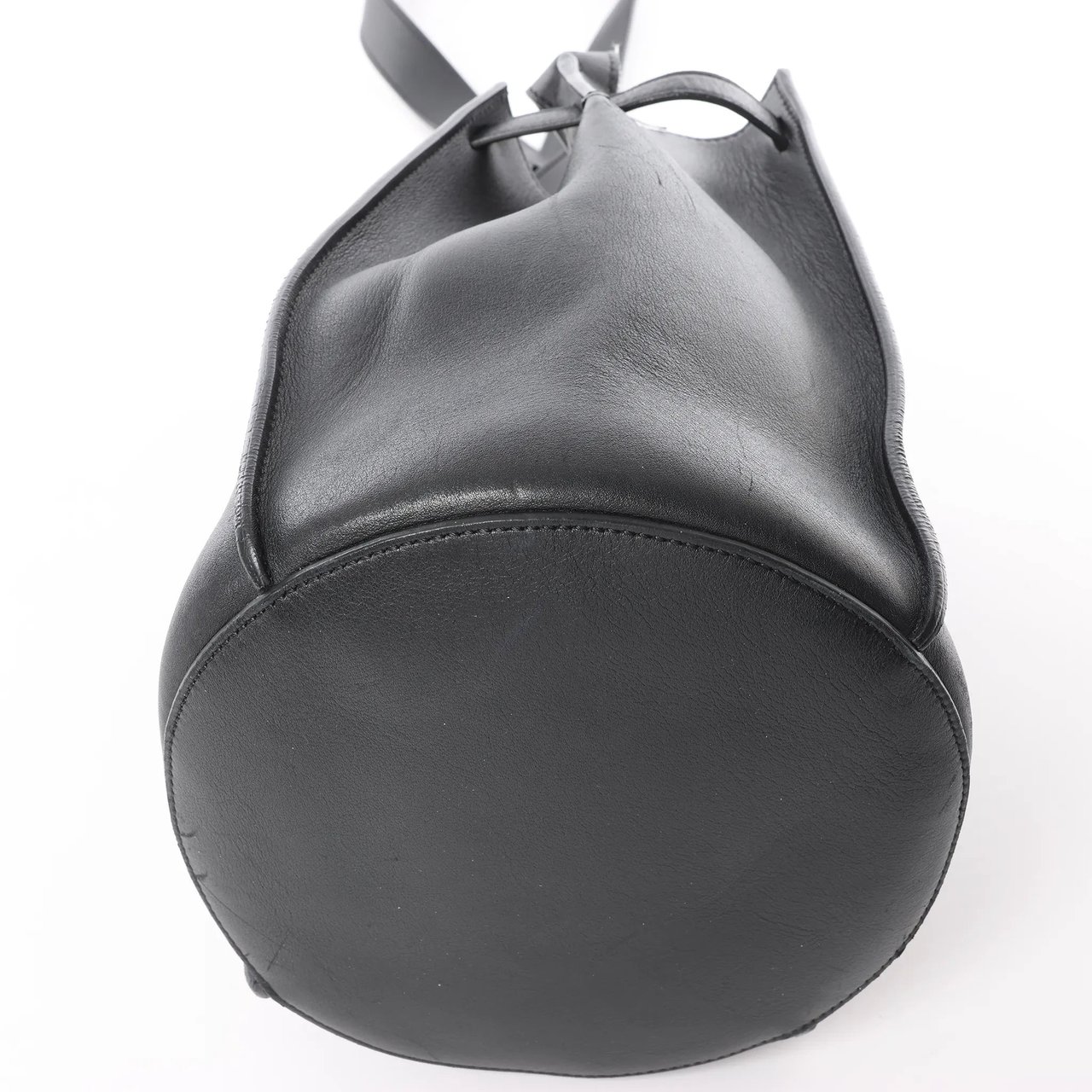 CELINE Big Bag Bucket Leather Shoulder Bag in Black Zwart