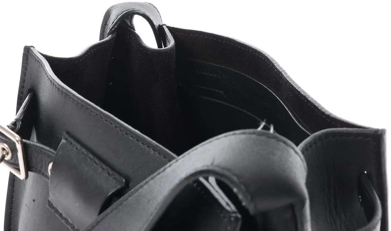 CELINE Big Bag Bucket Leather Shoulder Bag in Black Zwart