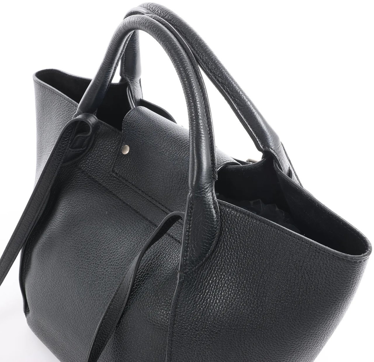 CELINE Big Bag Small Leather 2way Handbag in Black Zwart