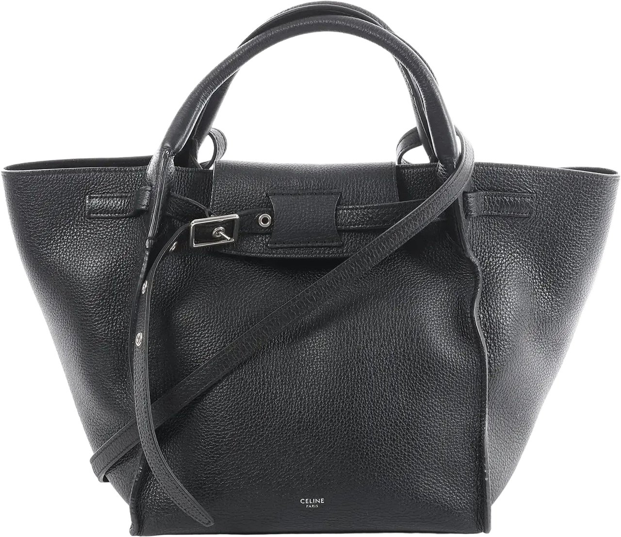 CELINE Big Bag Small Leather 2way Handbag in Black Zwart
