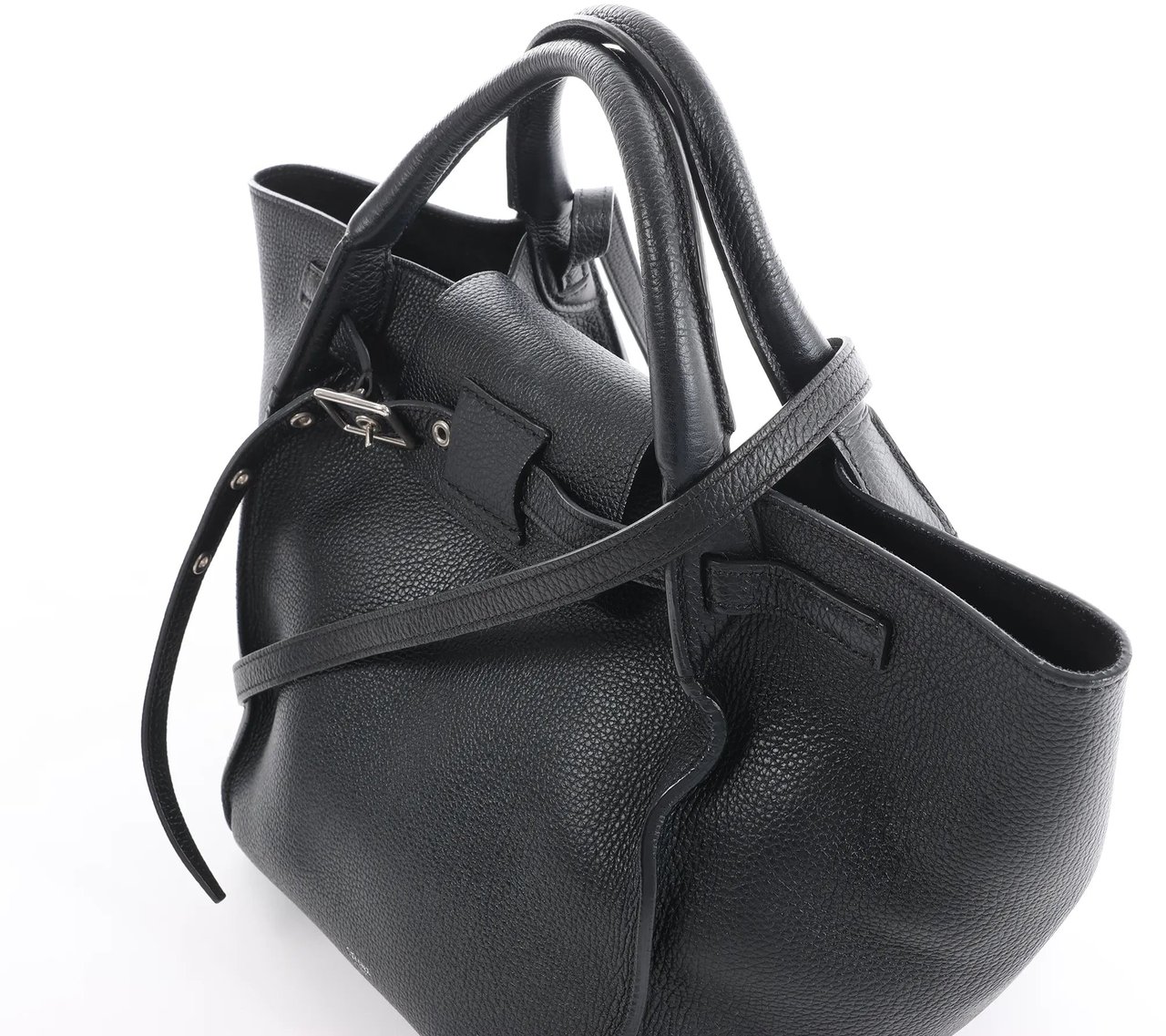 CELINE Big Bag Small Leather 2way Handbag in Black Zwart
