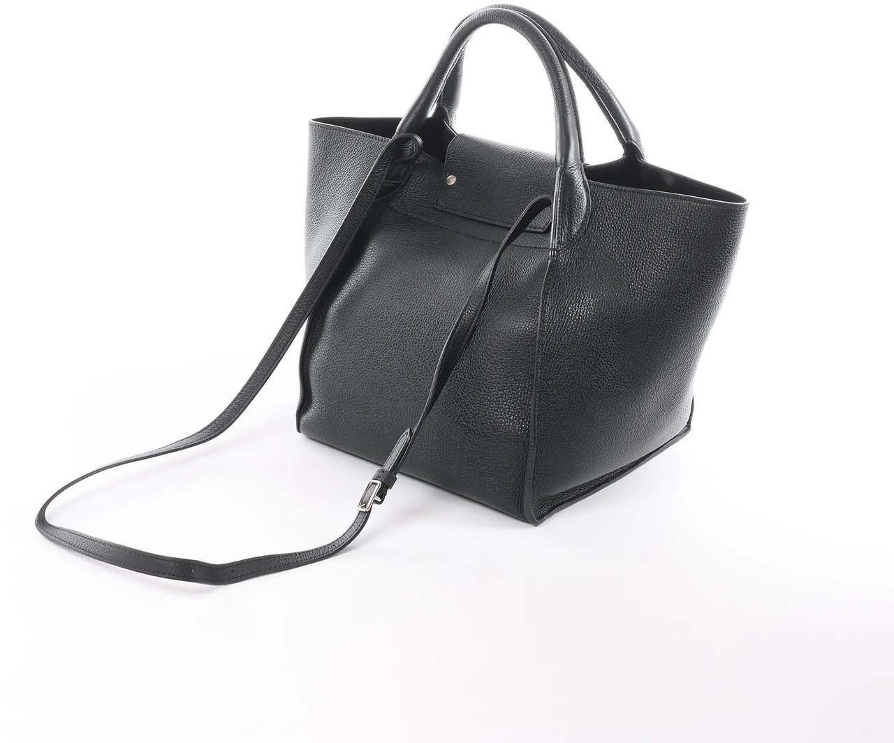 CELINE Big Bag Small Leather 2way Handbag in Black Zwart