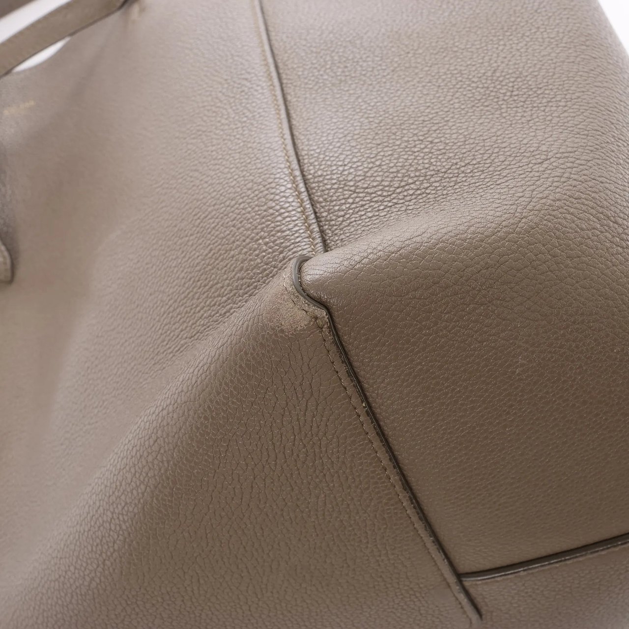 Celine Cabas Phantom Small Leather Shoulder Bag in Taupe Bruin