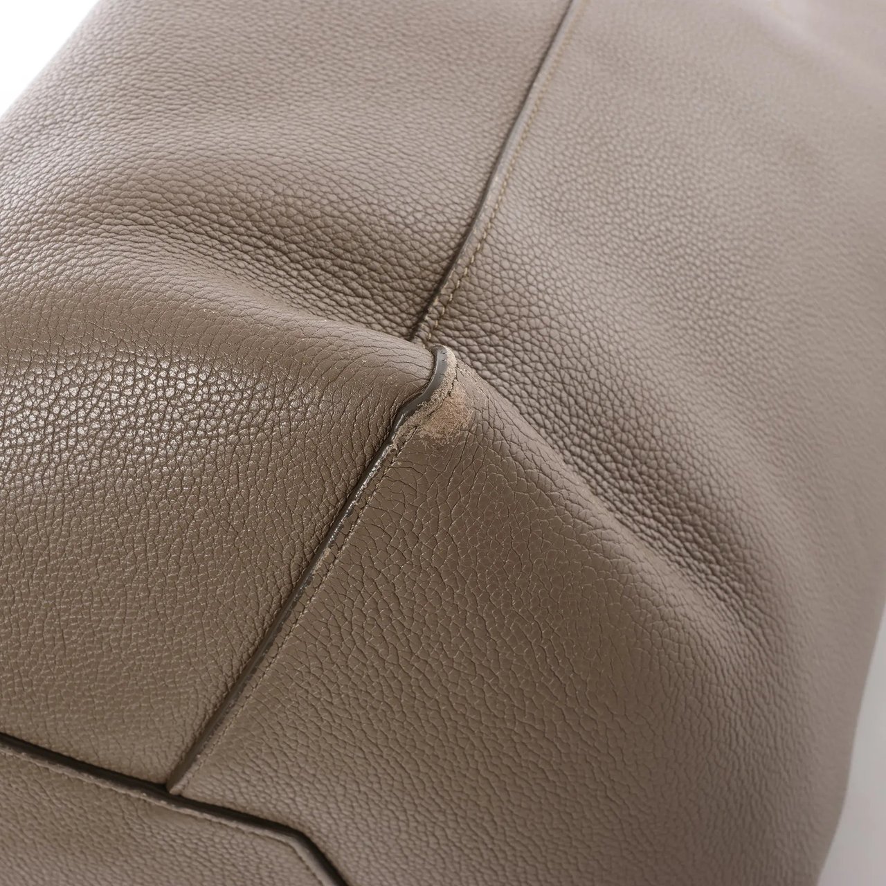 Celine Cabas Phantom Small Leather Shoulder Bag in Taupe Bruin