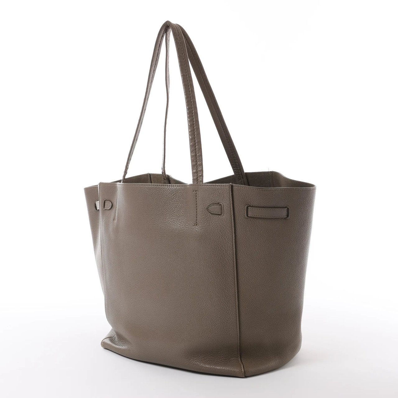 Celine Cabas Phantom Small Leather Shoulder Bag in Taupe Bruin