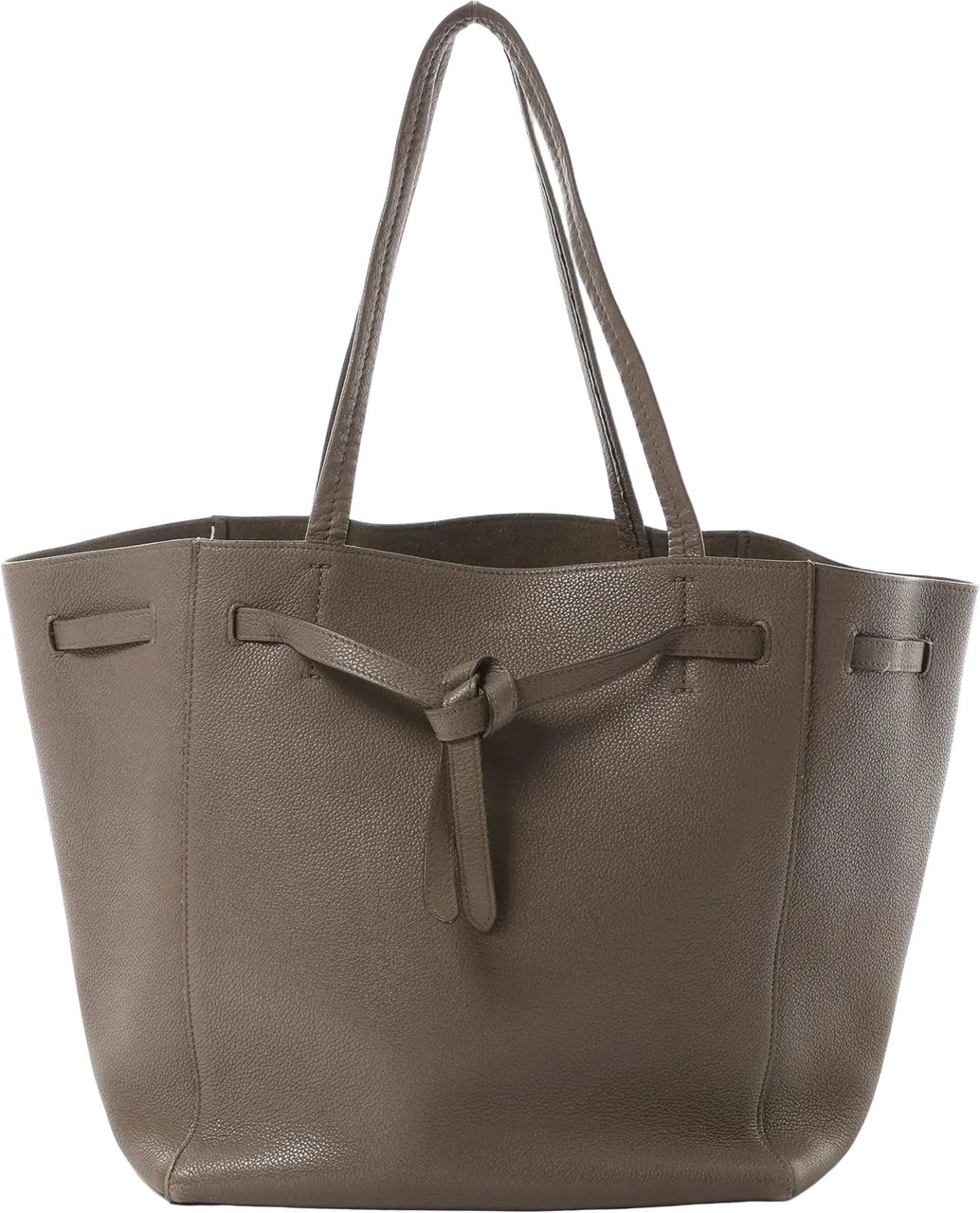 Celine Cabas Phantom Small Leather Shoulder Bag in Taupe Bruin