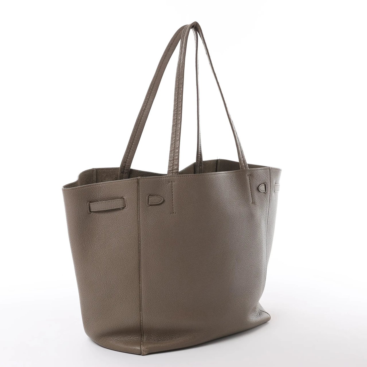 Celine Cabas Phantom Small Leather Shoulder Bag in Taupe Bruin