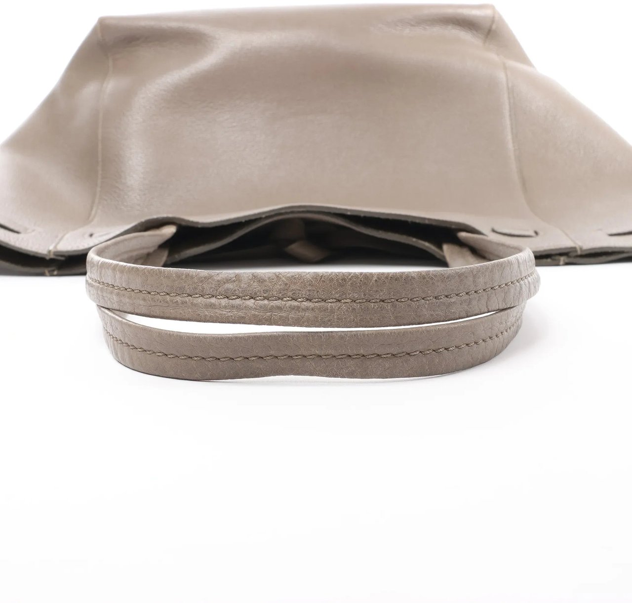 Celine Cabas Phantom Small Leather Shoulder Bag in Taupe Bruin