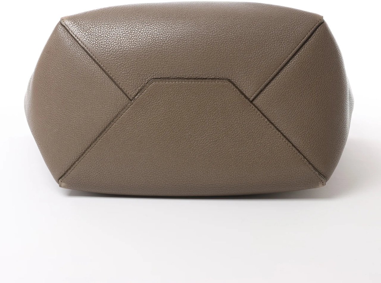 Celine Cabas Phantom Small Leather Shoulder Bag in Taupe Bruin