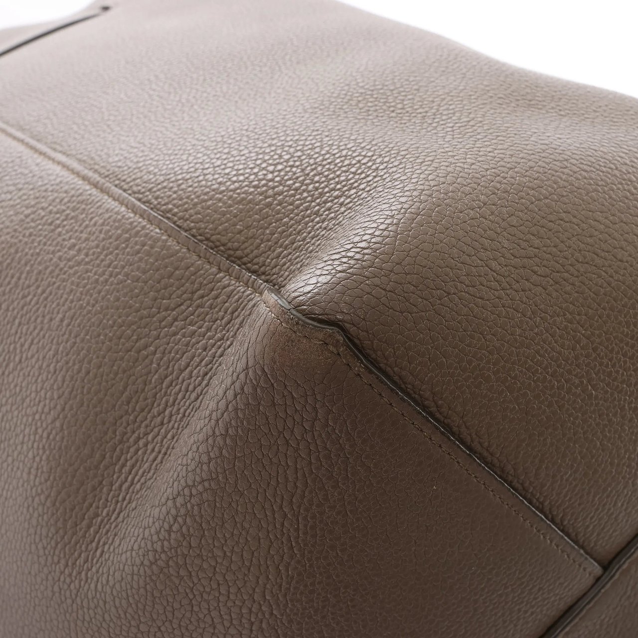 Celine Cabas Phantom Small Leather Shoulder Bag in Taupe Bruin