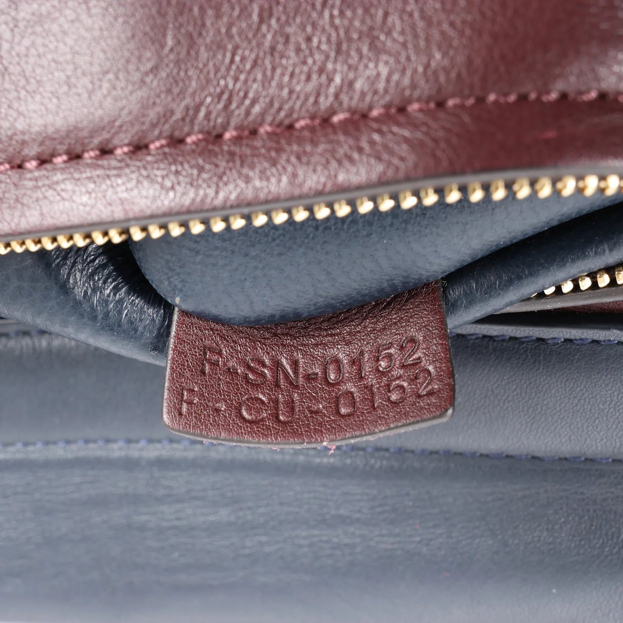 CELINE Trapeze Leather x Suede 2Way Handbag in Navy Blue x Brown x Burgundy Divers
