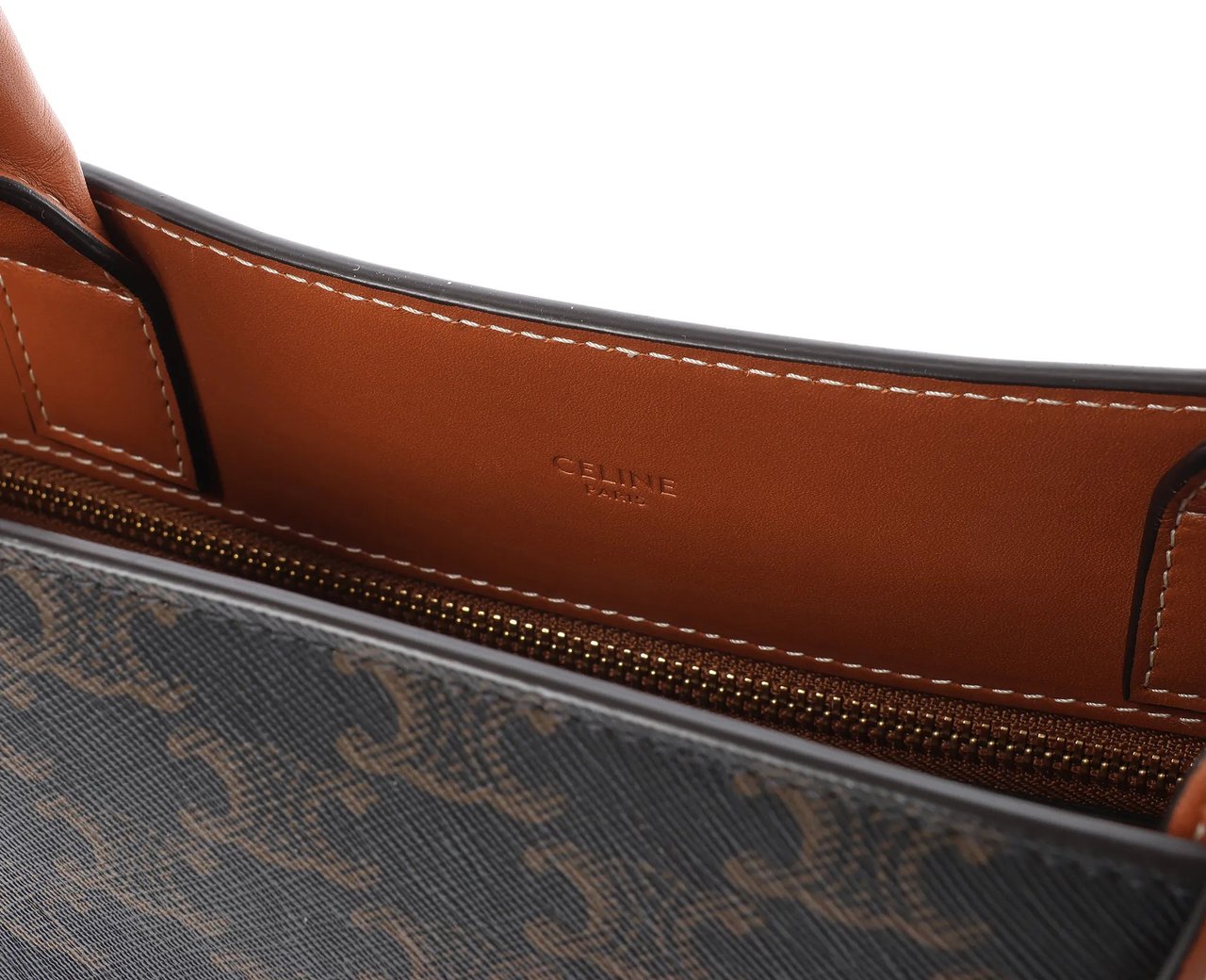 Celine Triomphe Vertical Cabas Large PVC x Leather Handbag in Black x Brown Zwart