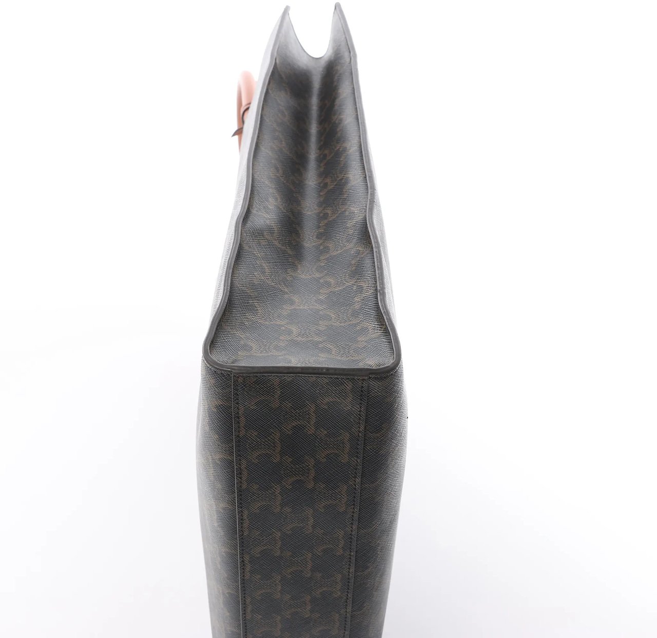 Celine Triomphe Vertical Cabas Large PVC x Leather Handbag in Black x Brown Zwart