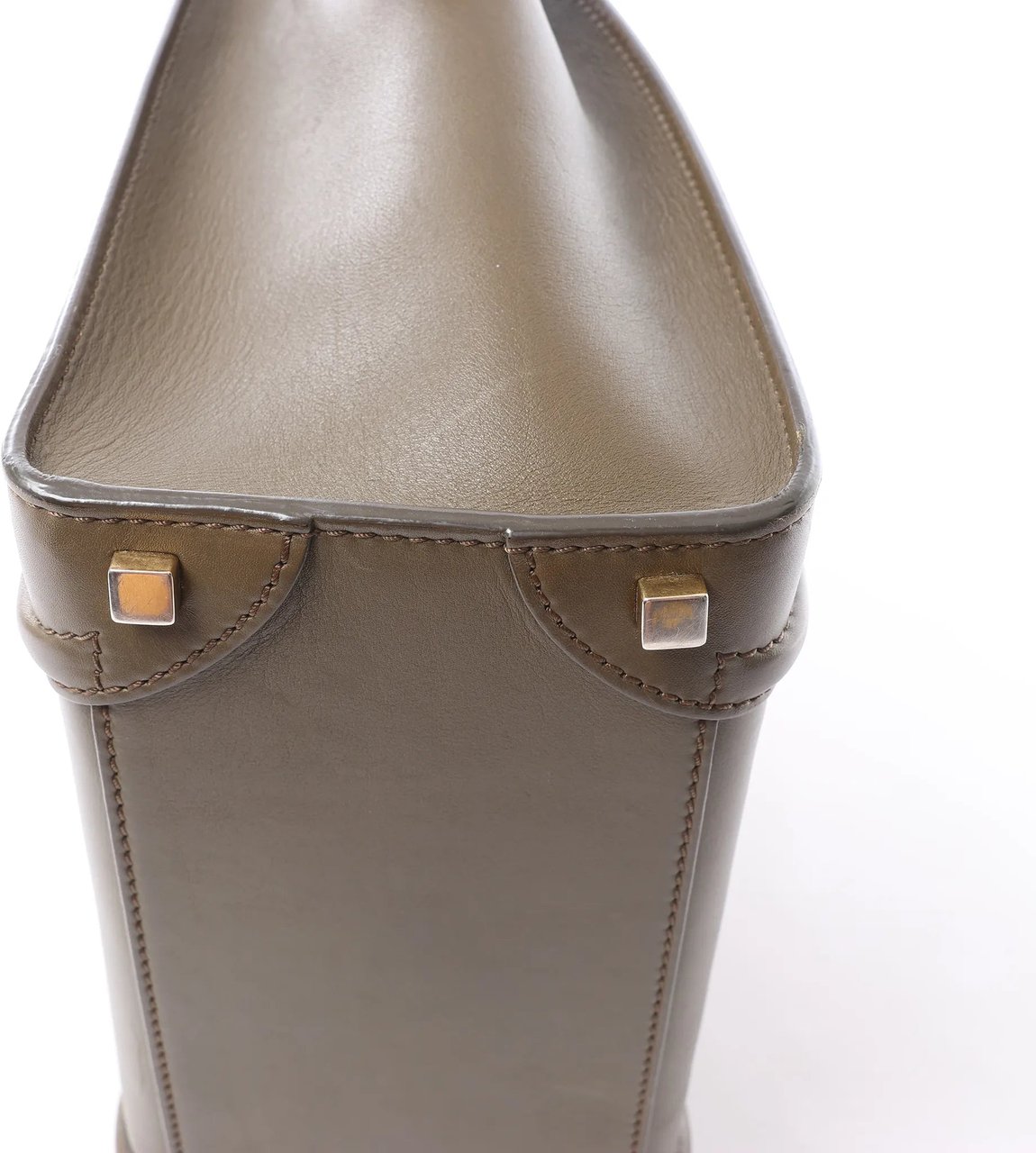 Celine Luggage Micro Leather Handbag in Khaki Divers