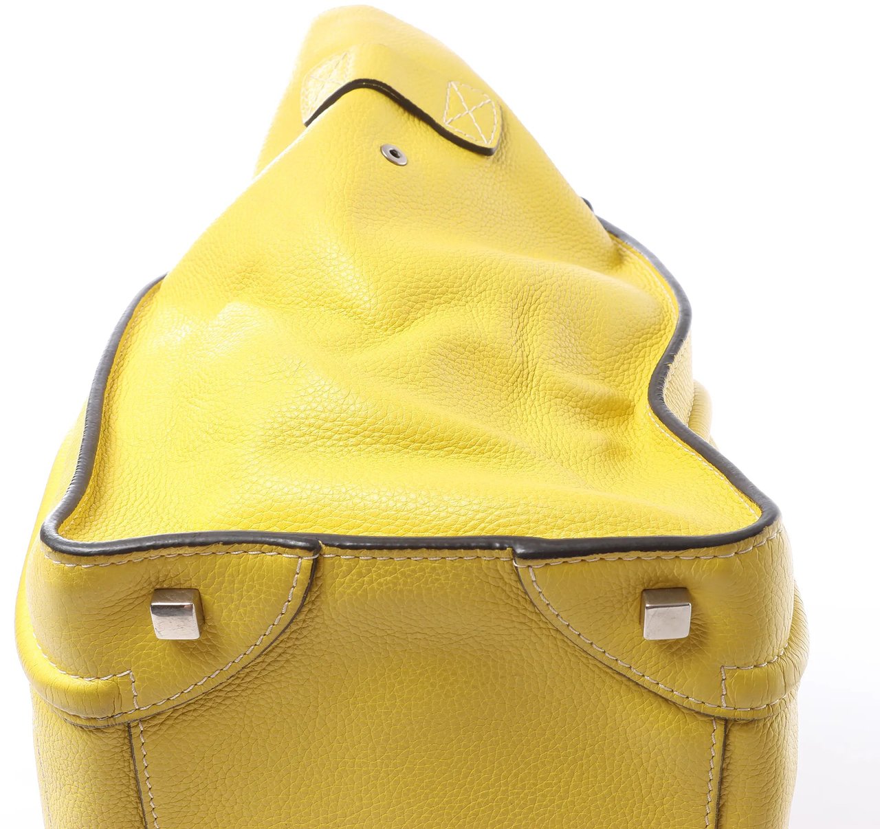 Celine Luggage Mini Leather Handbag in Yellow Geel