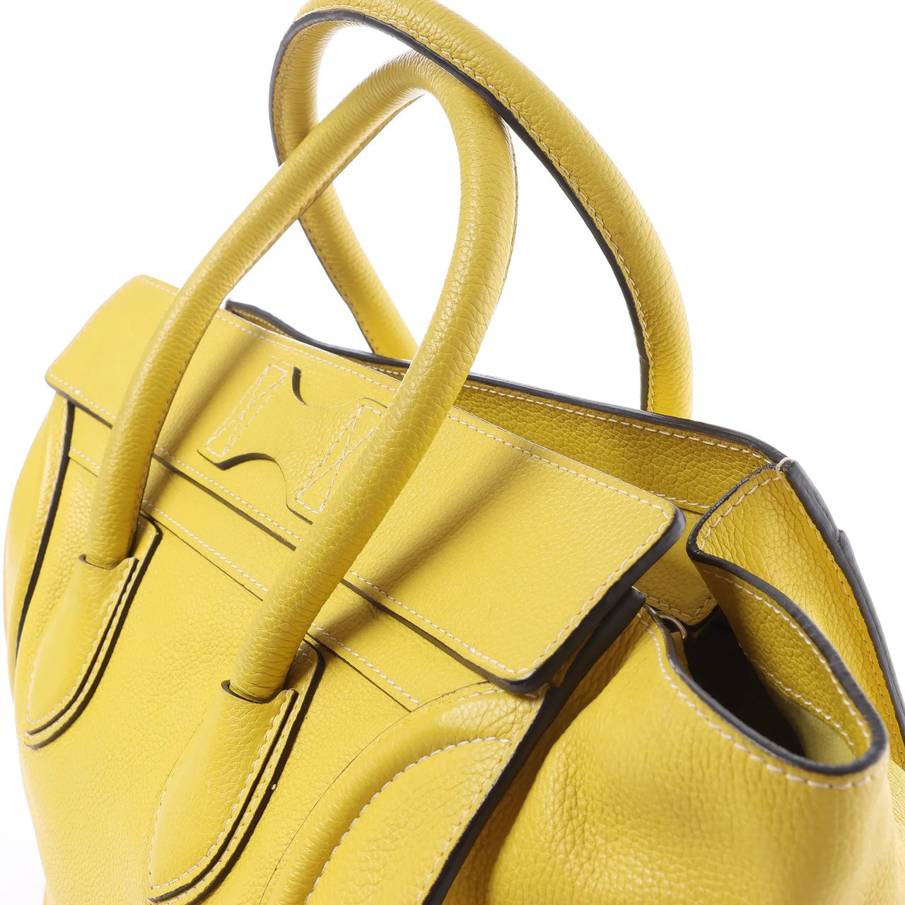 Celine Luggage Mini Leather Handbag in Yellow Geel