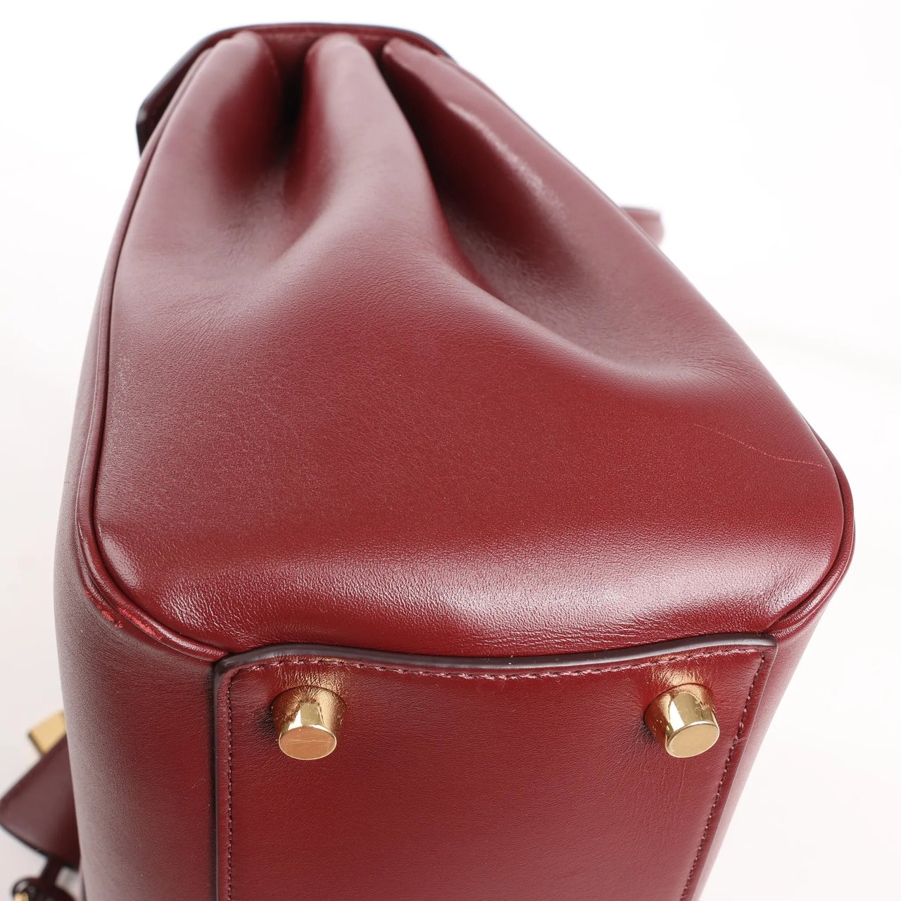Celine Sac 16 Medium Smooth Leather 2Way Handbag in Burgundy Maroon