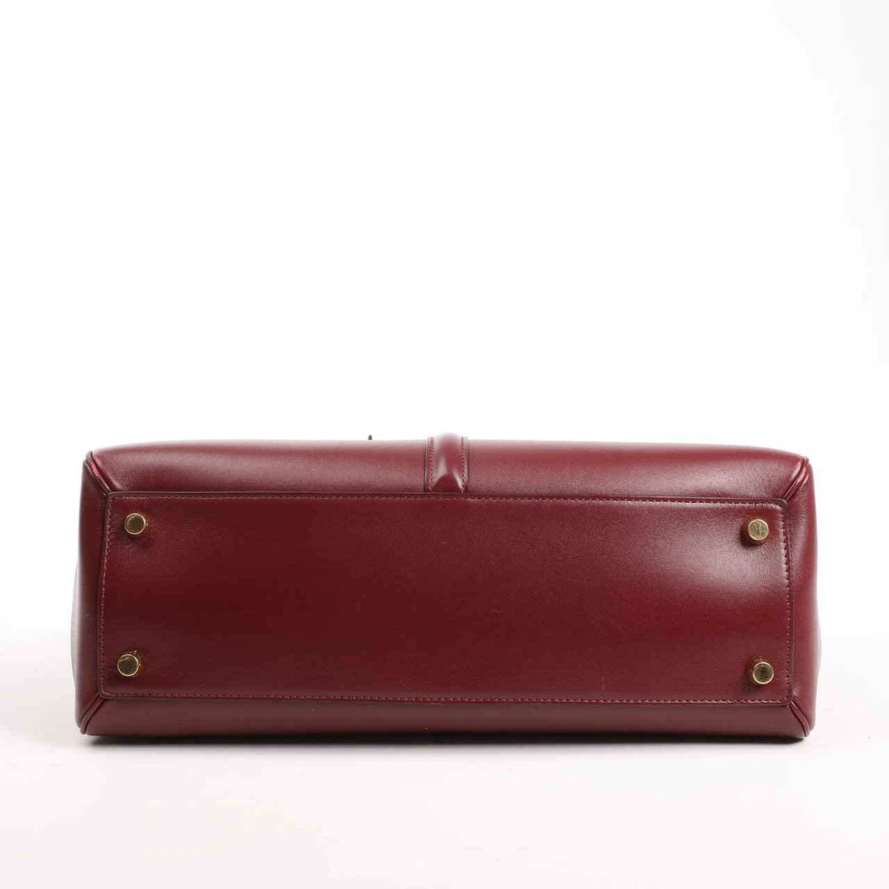 Celine Sac 16 Medium Smooth Leather 2Way Handbag in Burgundy Maroon