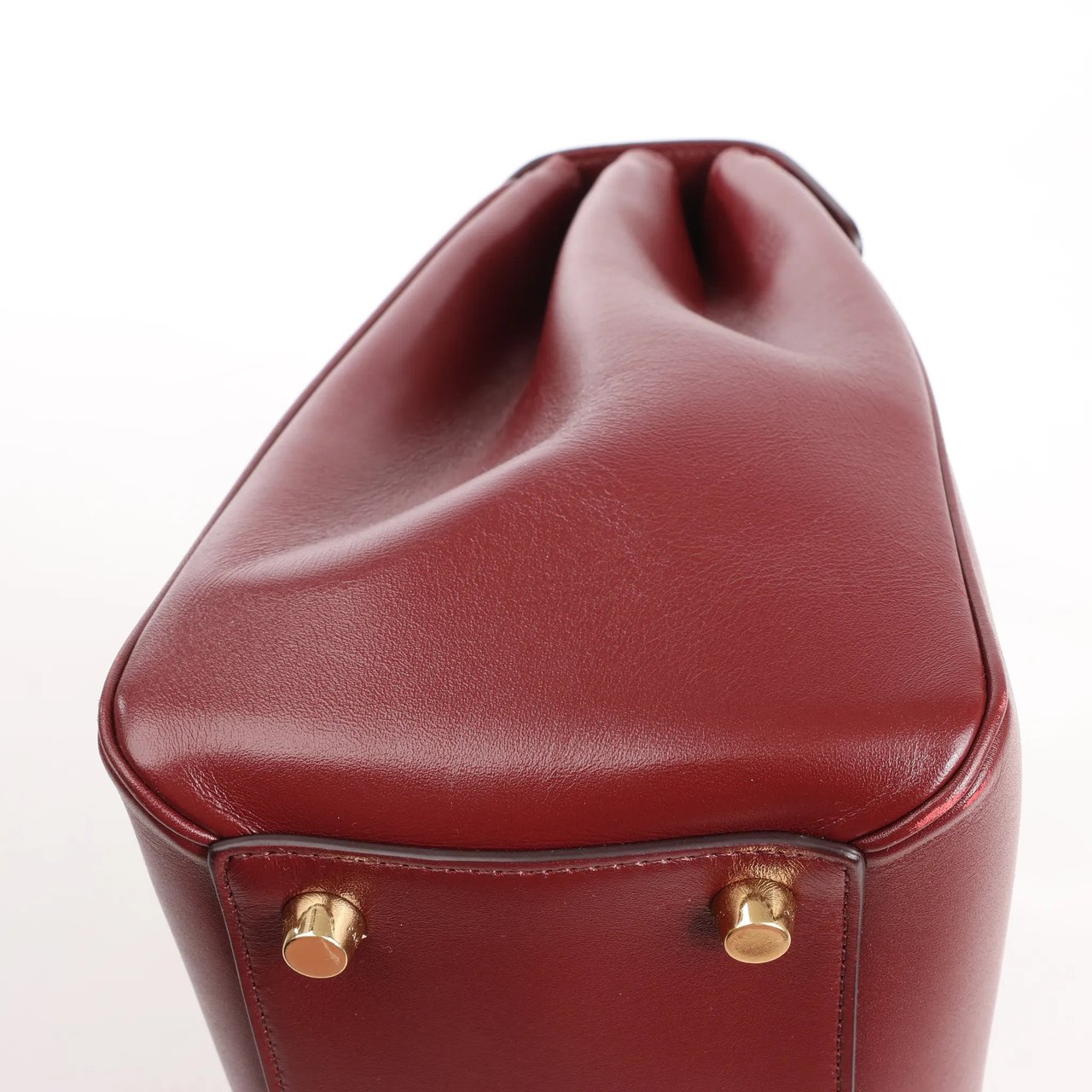 Celine Sac 16 Medium Smooth Leather 2Way Handbag in Burgundy Maroon