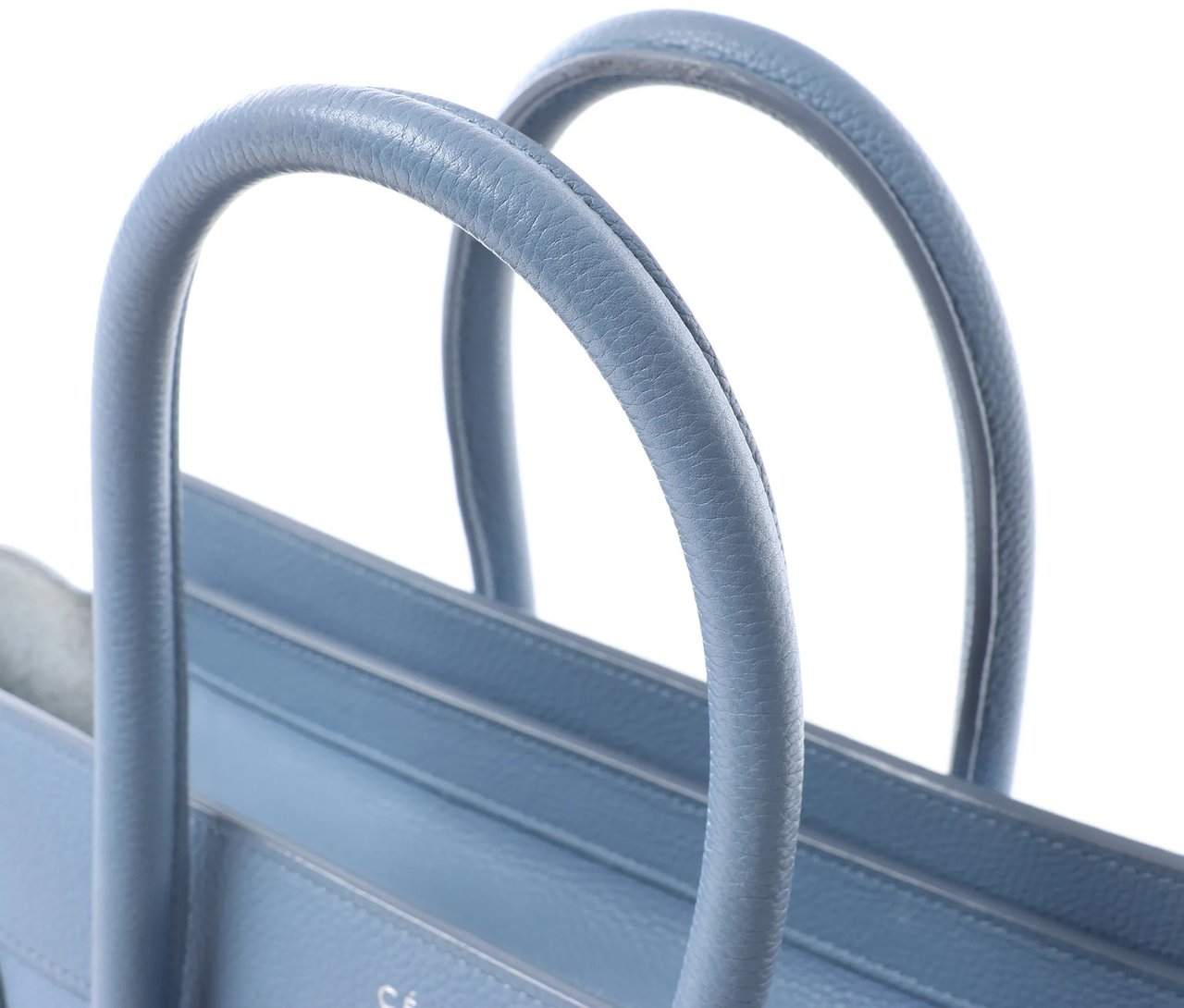 Celine Luggage Micro Leather Handbag in Blue Blauw