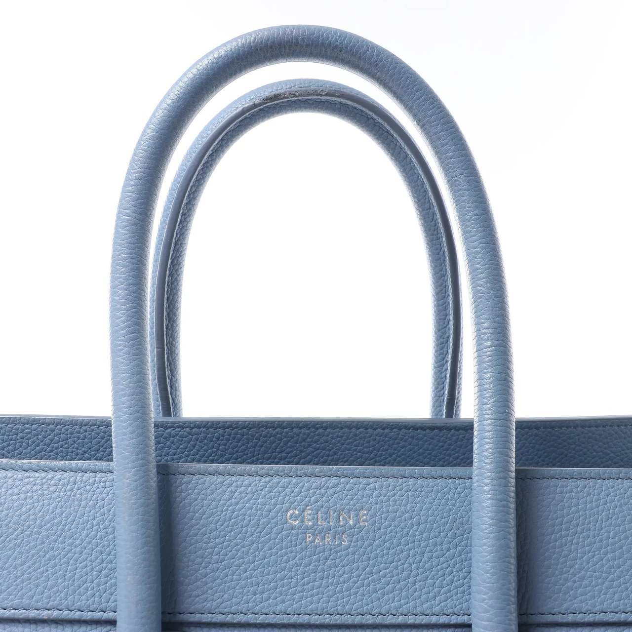Celine Luggage Micro Leather Handbag in Blue Blauw