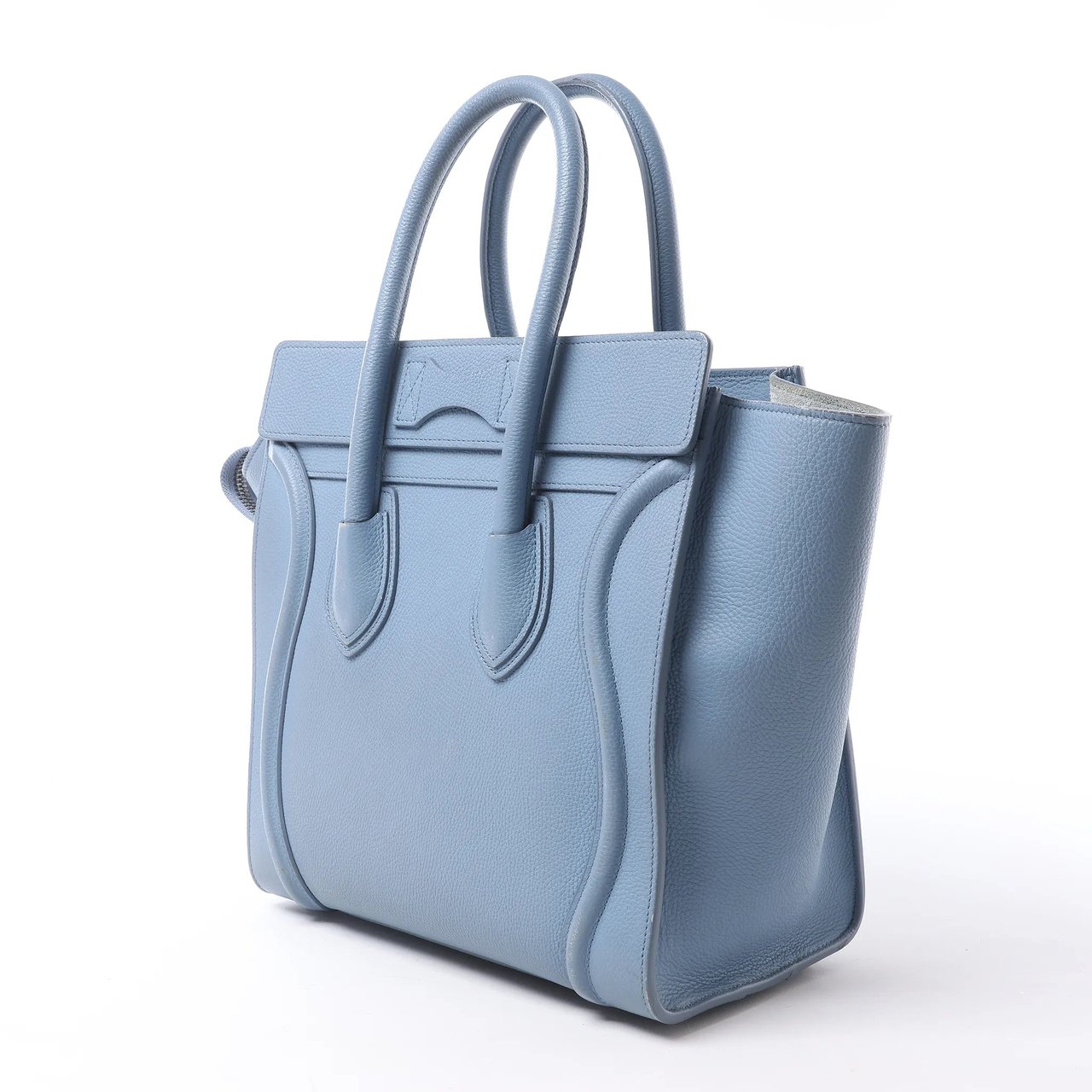 Celine Luggage Micro Leather Handbag in Blue Blauw