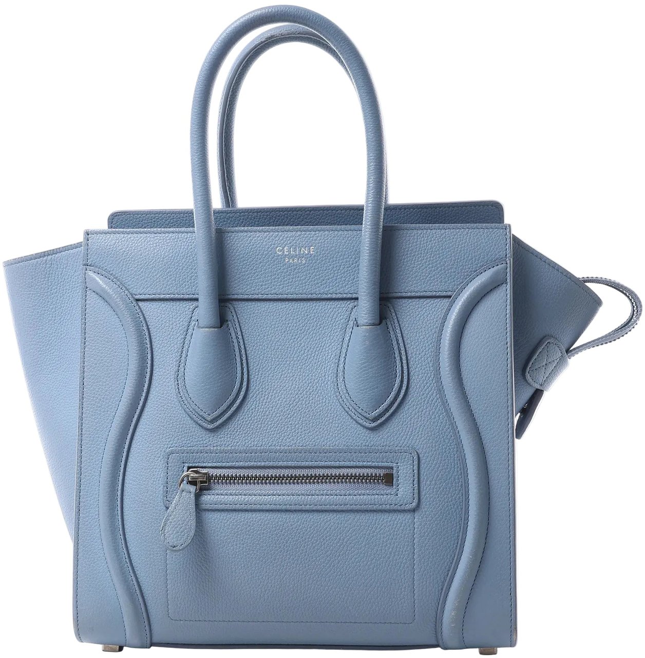 Celine Luggage Micro Leather Handbag in Blue Blauw