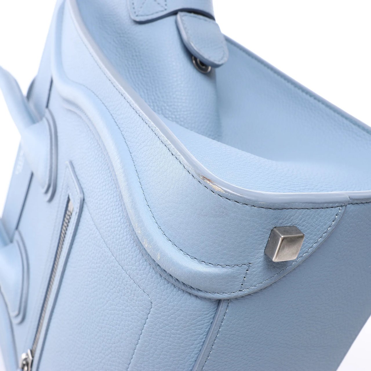 Celine Luggage Micro Leather Handbag in Blue Blauw
