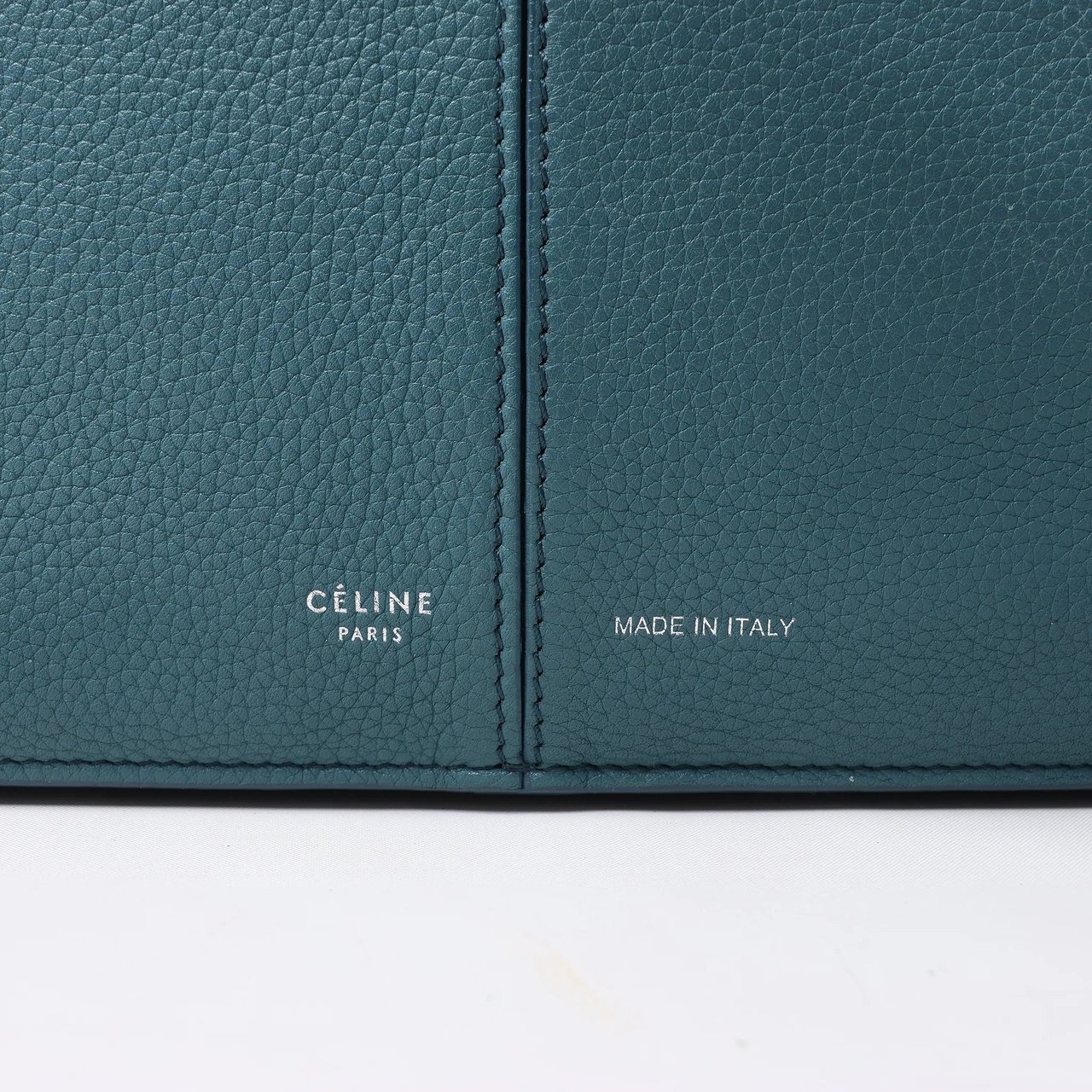 Celine Tri-Fold Leather Shoulder Bag in Blue Beige