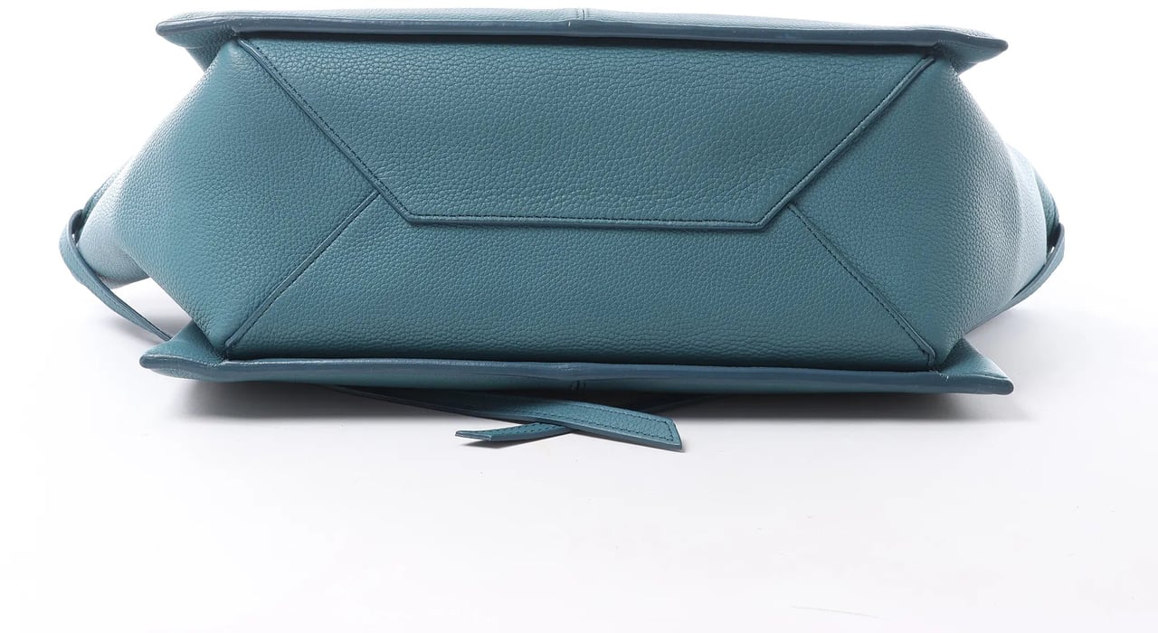 Celine Tri-Fold Leather Shoulder Bag in Blue Beige