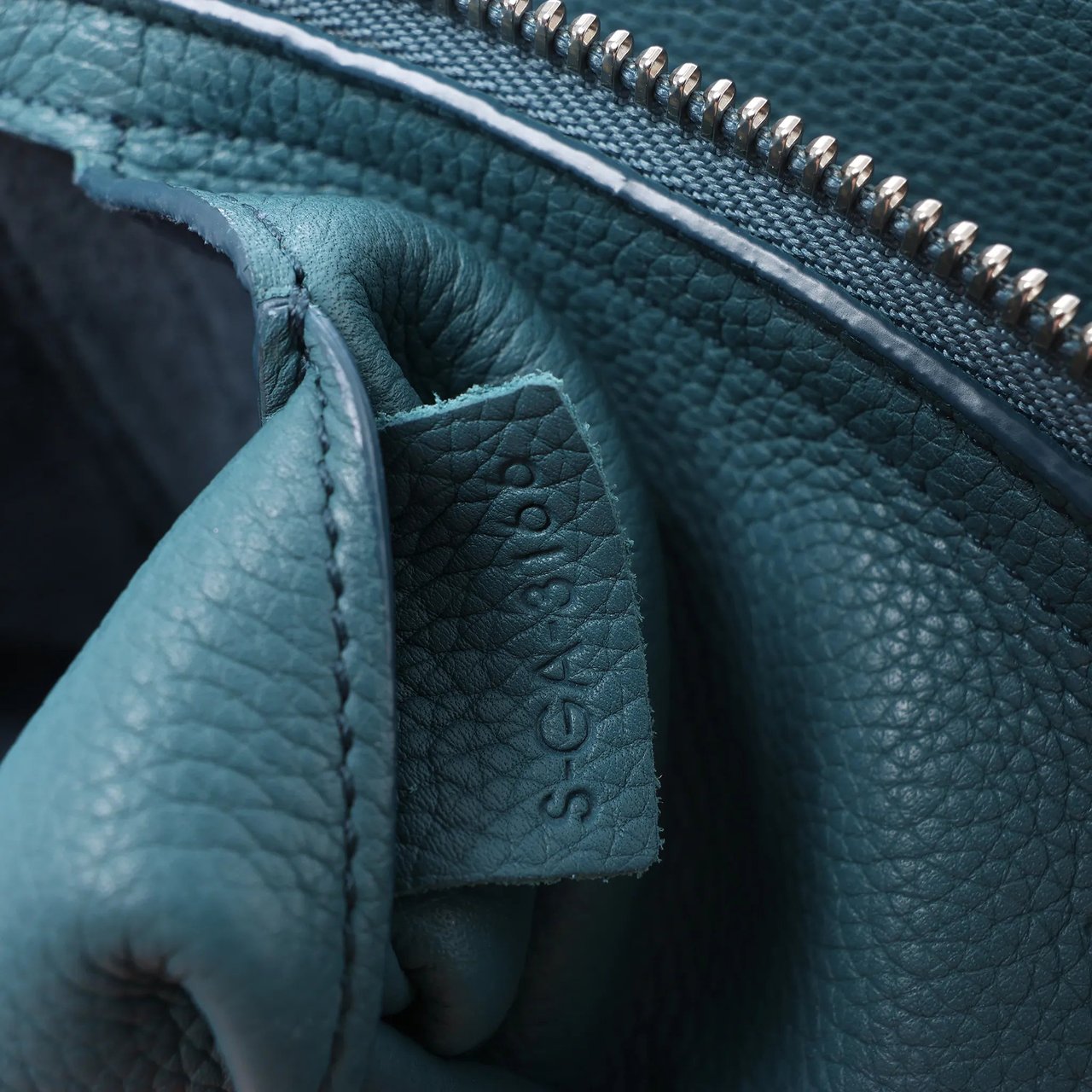 Celine Tri-Fold Leather Shoulder Bag in Blue Beige