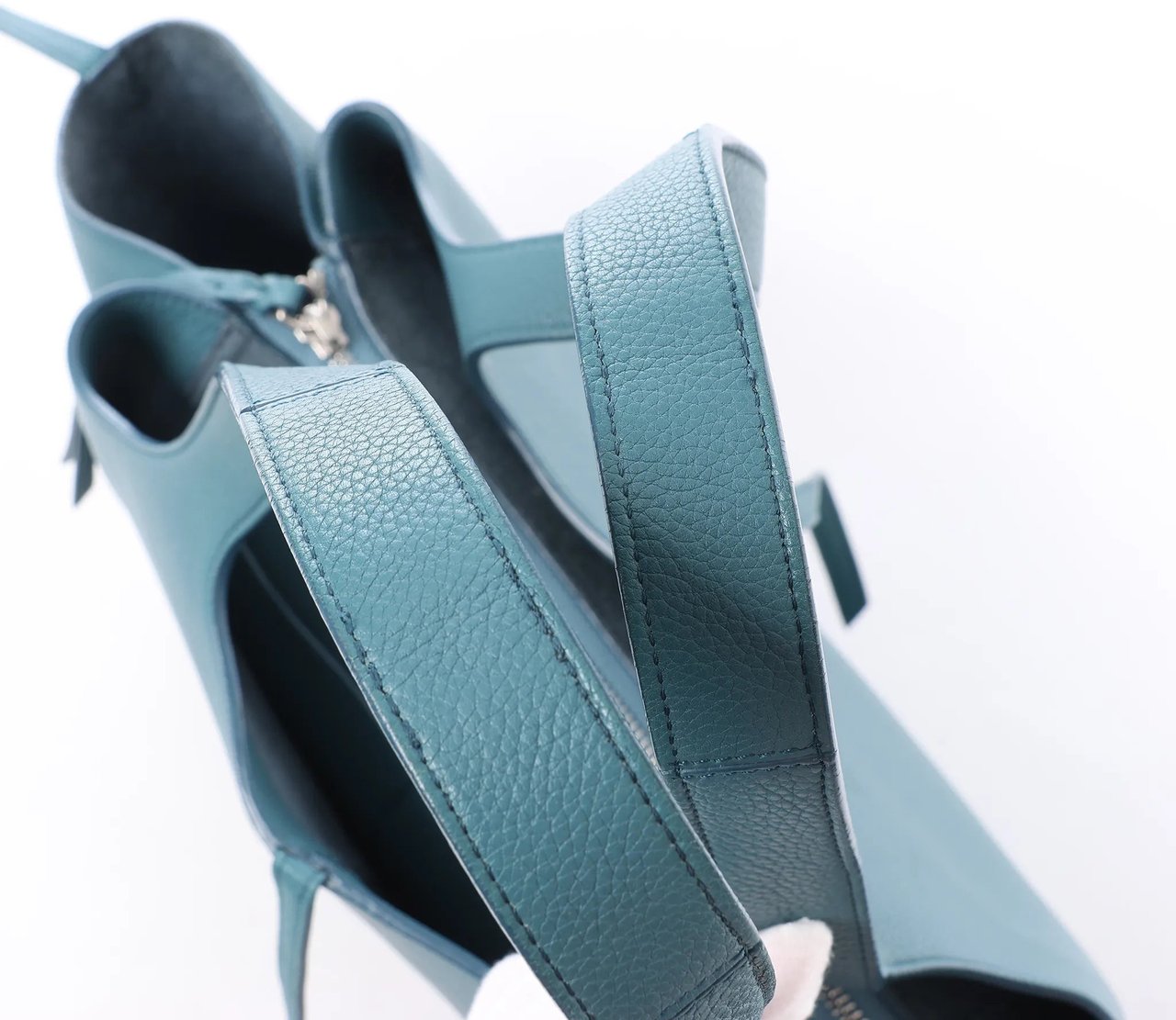 Celine Tri-Fold Leather Shoulder Bag in Blue Beige