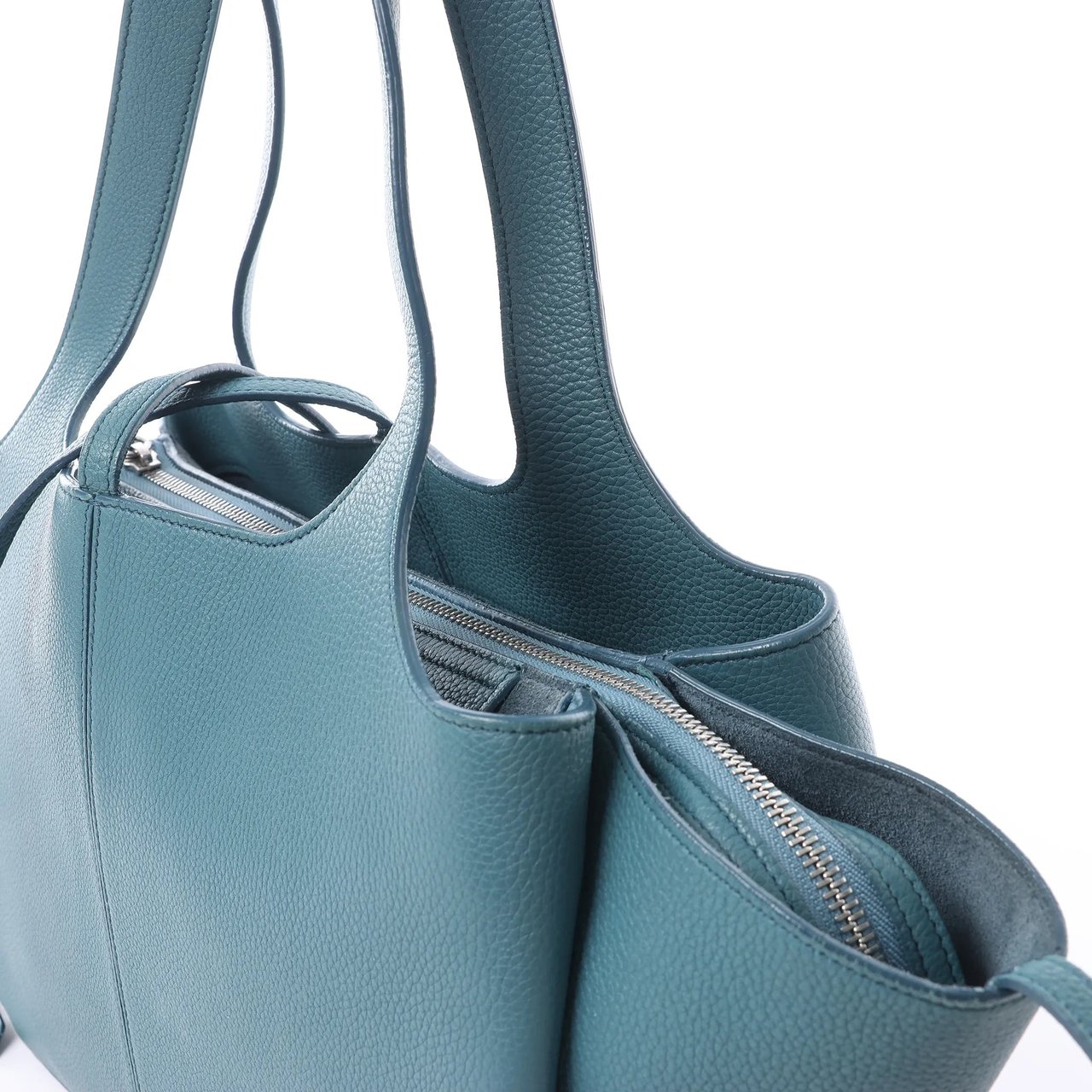 Celine Tri-Fold Leather Shoulder Bag in Blue Beige
