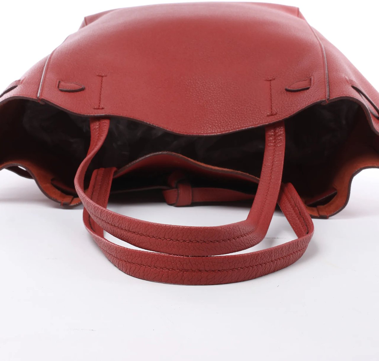 Celine Cabas Phantom Small Leather Shoulder Bag in Red Bruin