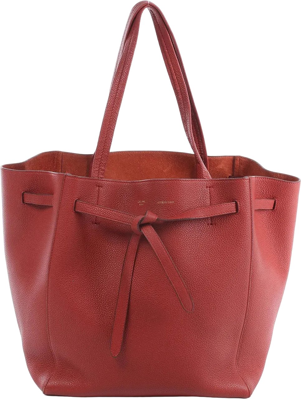Celine Cabas Phantom Small Leather Shoulder Bag in Red Bruin