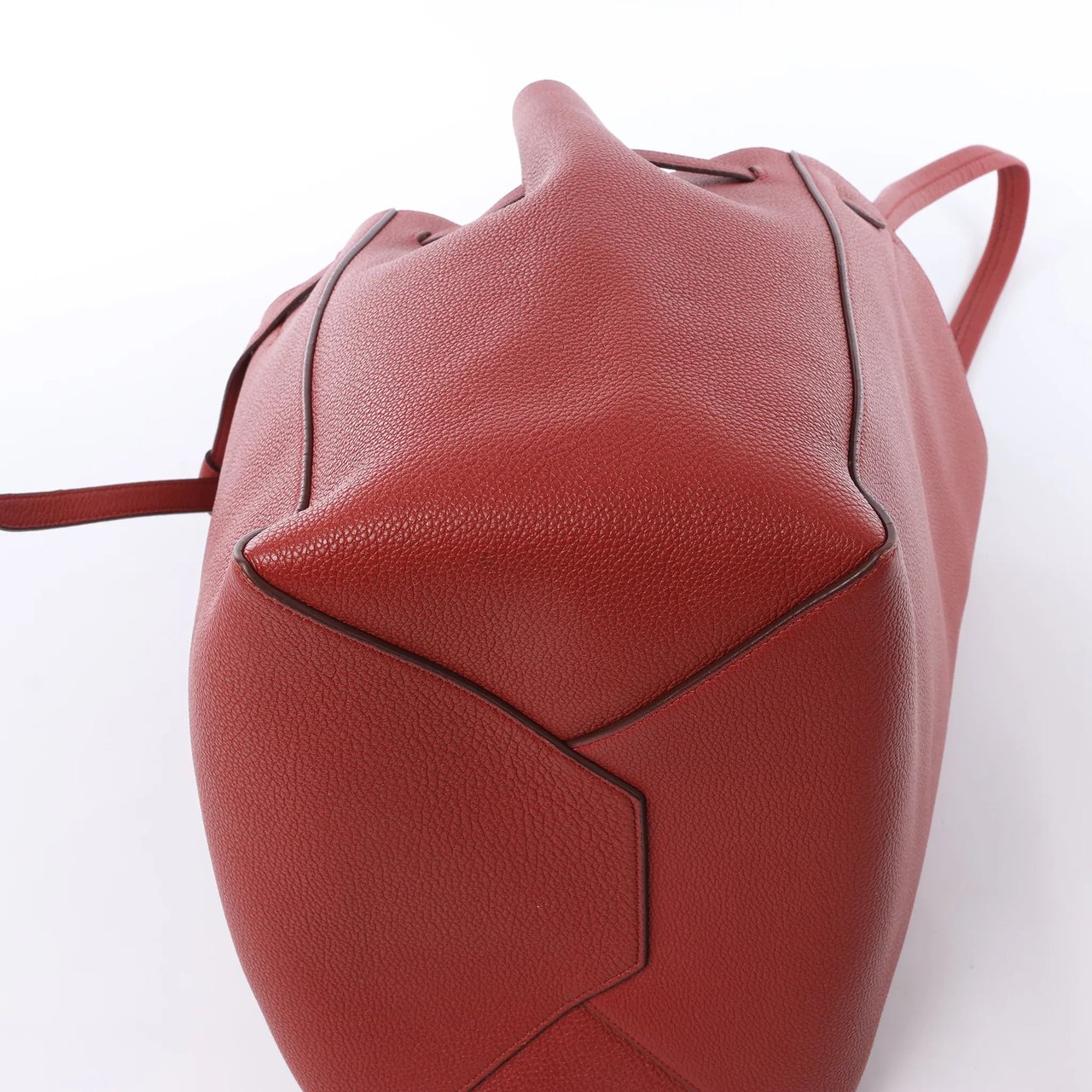 Celine Cabas Phantom Small Leather Shoulder Bag in Red Bruin