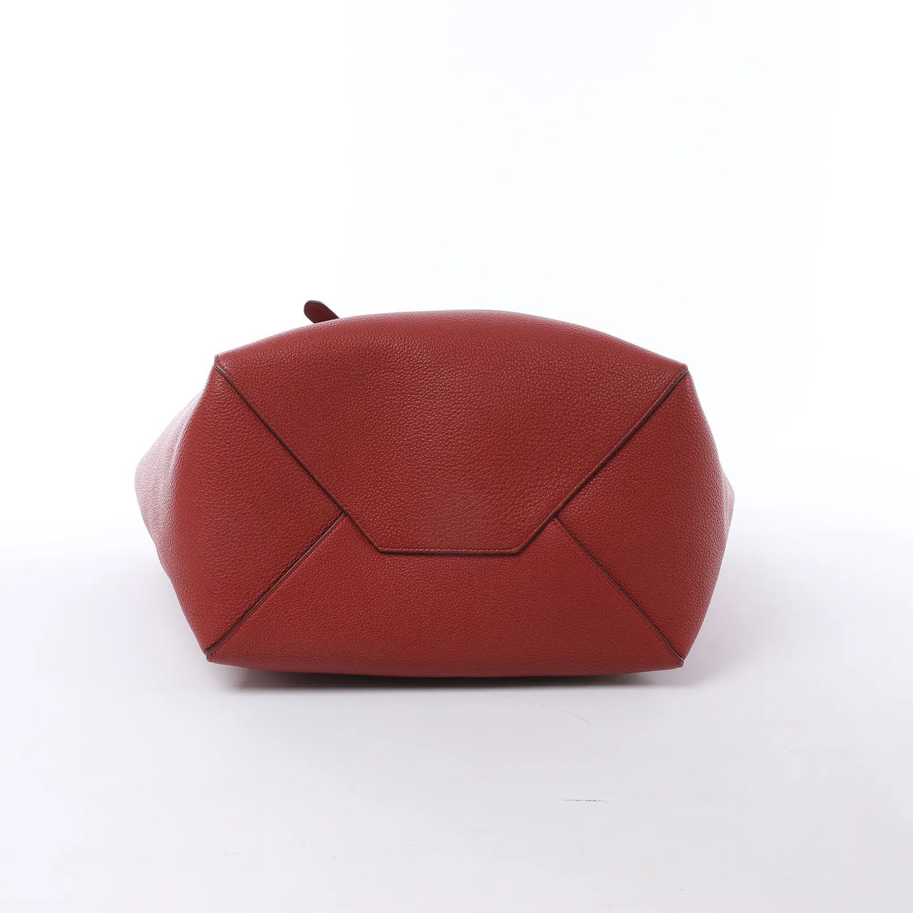 Celine Cabas Phantom Small Leather Shoulder Bag in Red Bruin