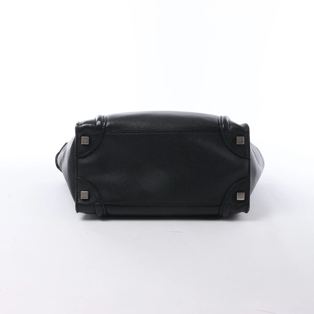 CELINE Luggage Micro Leather Handbag in Black Zwart