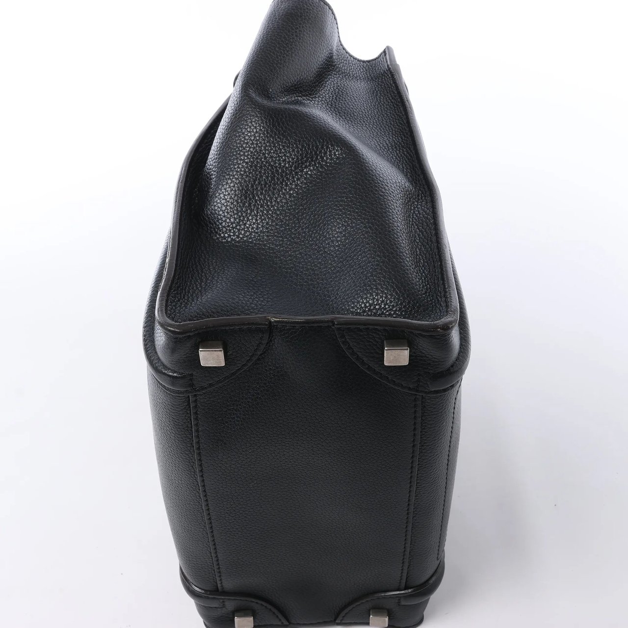 CELINE Luggage Micro Leather Handbag in Black Zwart