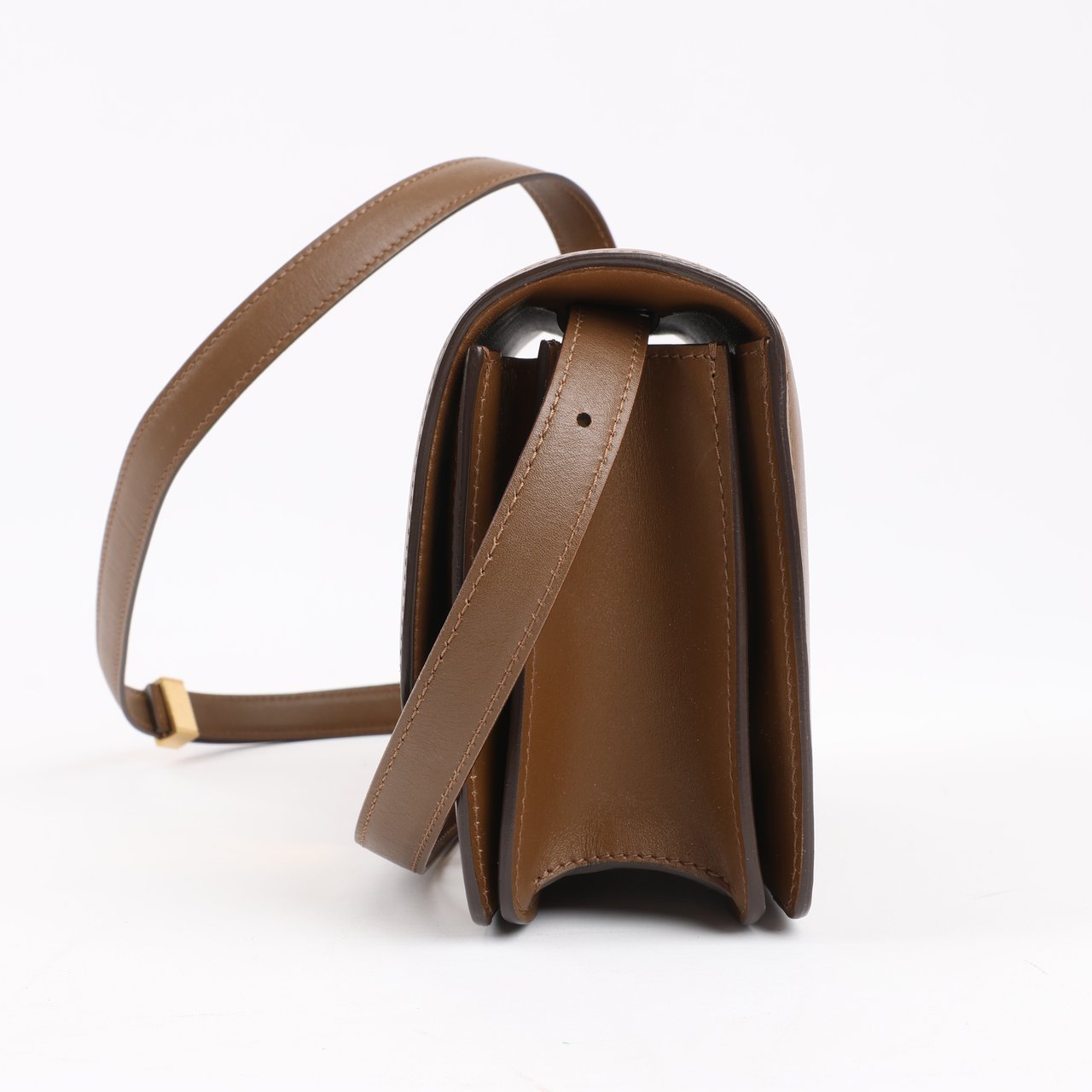 Celine Classic Box Small Leather Shoulder Bag in Brown Bruin
