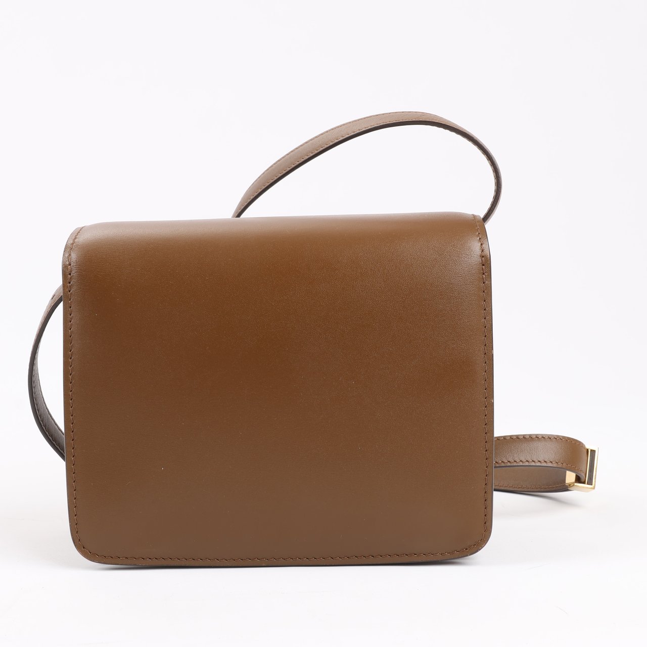 Celine Classic Box Small Leather Shoulder Bag in Brown Bruin