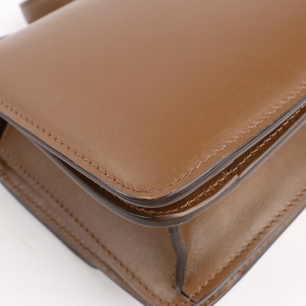 Celine Classic Box Small Leather Shoulder Bag in Brown Bruin