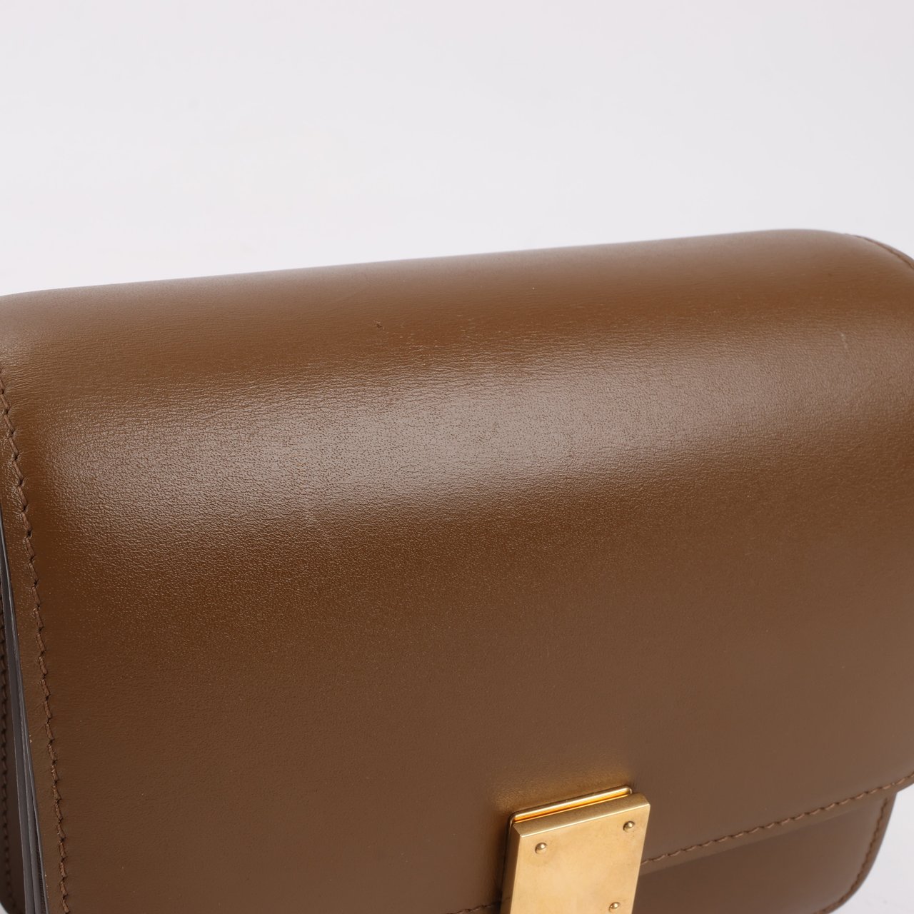 Celine Classic Box Small Leather Shoulder Bag in Brown Bruin