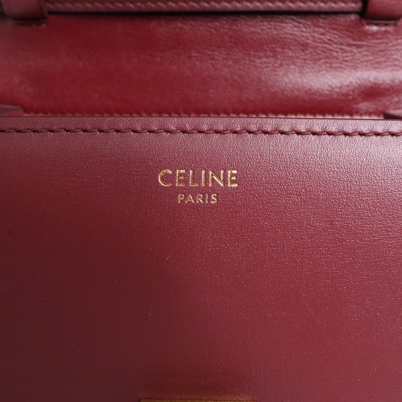 Celine Classic Box Small Leather Shoulder Bag in Burgundy Maroon