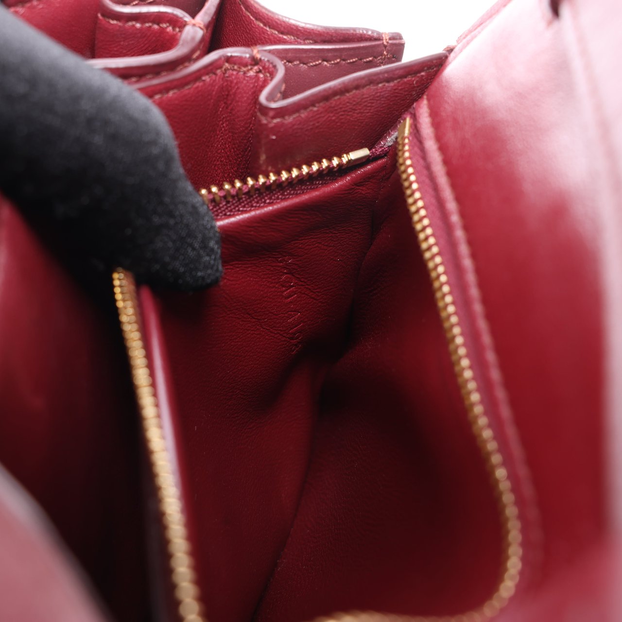 Celine Classic Box Small Leather Shoulder Bag in Burgundy Maroon