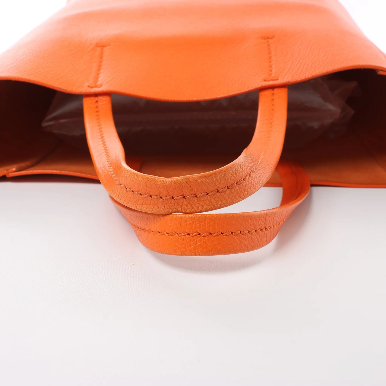 CELINE Cabas Vertical Small Leather 2Way Handbag in Orange Oranje