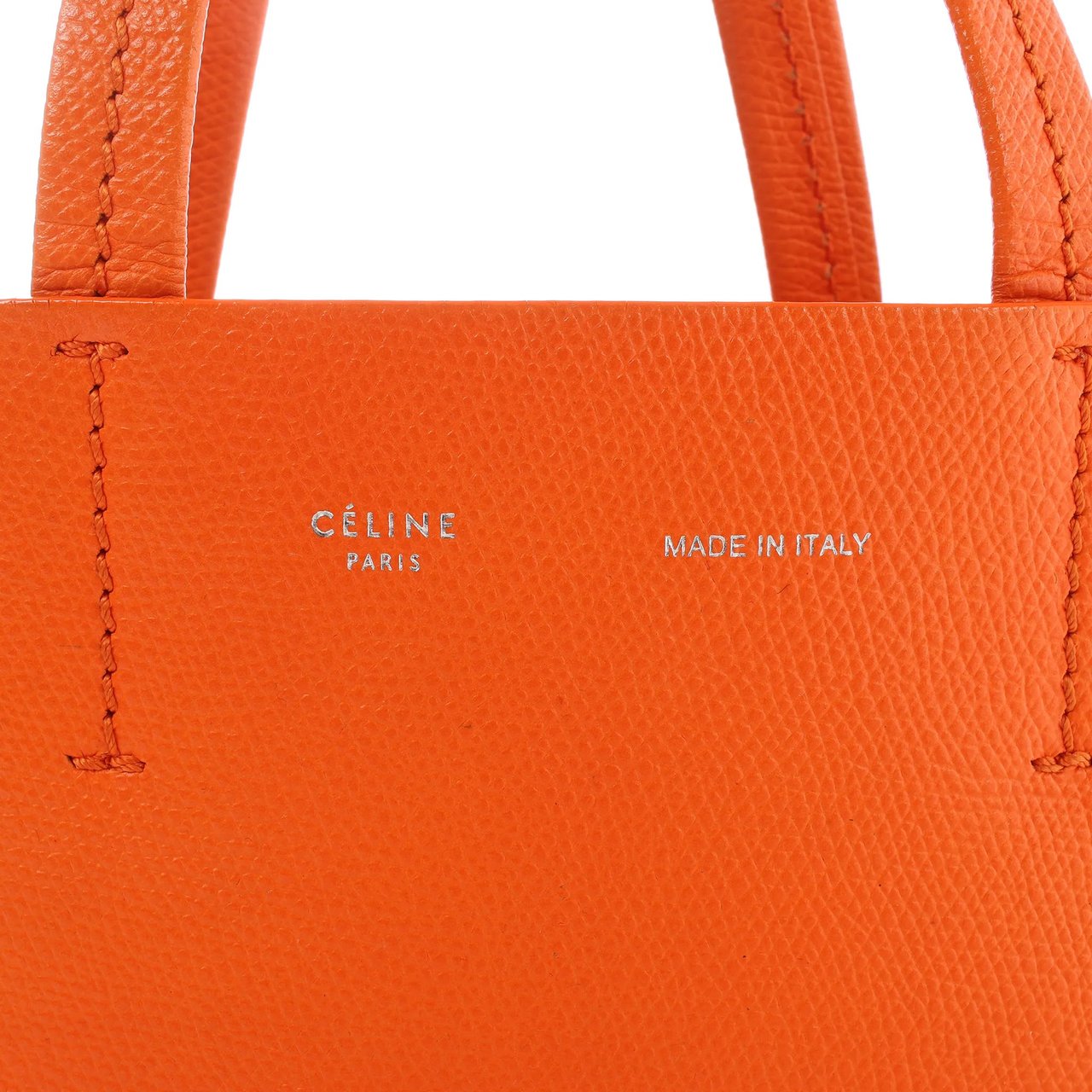 CELINE Cabas Vertical Small Leather 2Way Handbag in Orange Oranje
